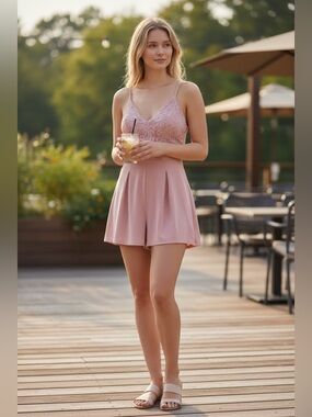 Windsor Pink Lace Romper